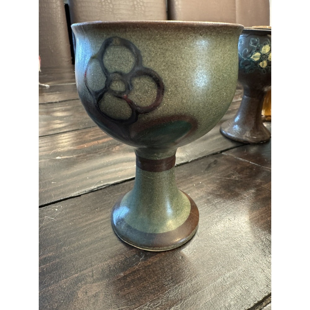 Vintage Goblet Stoneware Handmade‎ Collectible